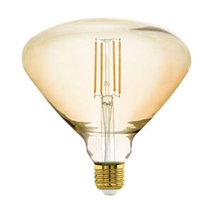EGLO Dimmable E27 filament LED light bulb Mid Size, big amber vintage Edison lamp, 4.5 watt (equivalent to 40 watt), 470 lumen, warm white glow, 2200 Kelvin, BR150, Ø 6