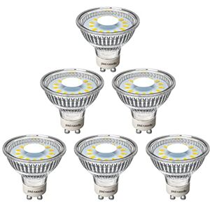 paul russells GU10 LED Bulbs – Pack of 6-45W Spotlight Equivalent, 4.9W 560lm Energy Saving Light Bulbs, 100° Wide Beam - 6500K Daylight Frosted - Non-Dimmable Lamps