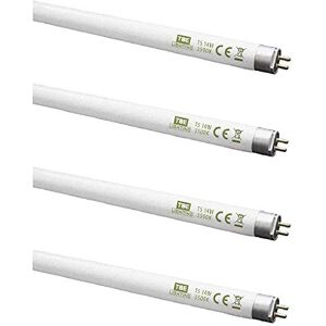 TBE Lighting T5 14w Fluorescent Tube Lamps 549mm - CFL Bulbs - G5 2-Pin Base fittings - T5 High Efficiency Lamps, Cool White 4000-4500K (4-PACK)