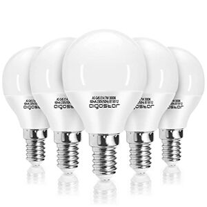 E14 Small Edison Screw Golf Ball Bulb, Aigostar G45 SES LED Light Bulbs 7W(49W Equivalent) 620LM, 3000K Warm White E14 LED Bulb, 5 Pack [Energy Class A+]
