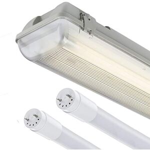 Brite Source 5Ft LED Twin Non Corrosive T8 Batten Fitting Indoor or Outdoor IP65 Weatherproof Fixture – Ideal for Garage Warehouse Car Park Industrial Lighting - Comes with 2X 6000k Daylight 58w T8 LED Tubes