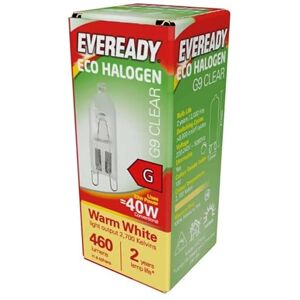 Eveready ECO Halogen 33W (40W Equivalent) G9 Cap Capsule Light Bulb, Pack of 2, 40 W