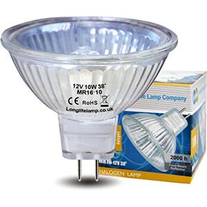 Long Life Lamp Company 10 MR16 10w Halogen Bulbs GU5.3 Lamp 12v Halogen with Aluminium Reflector