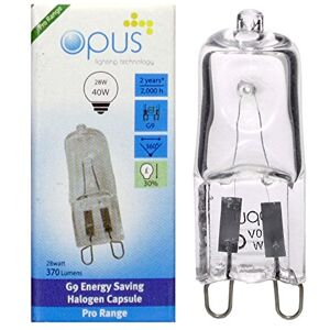 Opus Lighting Technology 5 x Opus G9 28w = 40w 240v Clear Long Life Eco Halogen Dimmable Light Bulbs