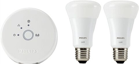 Refurbished: Philips Hue Lux Starter Kit (Bridge + 2 x A19 E27), B