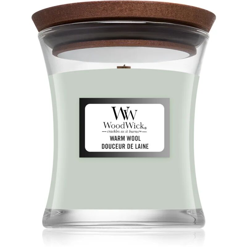 Woodwick Warm Wool scented candle with wooden wick 85 g