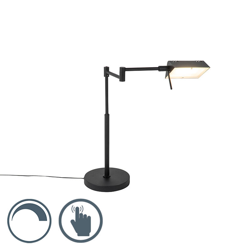 QAZQA Design table lamp black incl. LED with touch dimmer - Notia