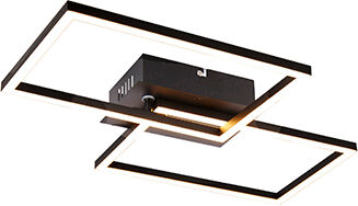 QAZQA Ceiling lamp black incl. LED 3-step dimmable - Plazas Novo