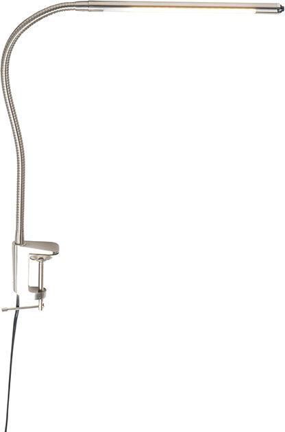 QAZQA Design bureaulamp staal met klem incl. LED - Lionard