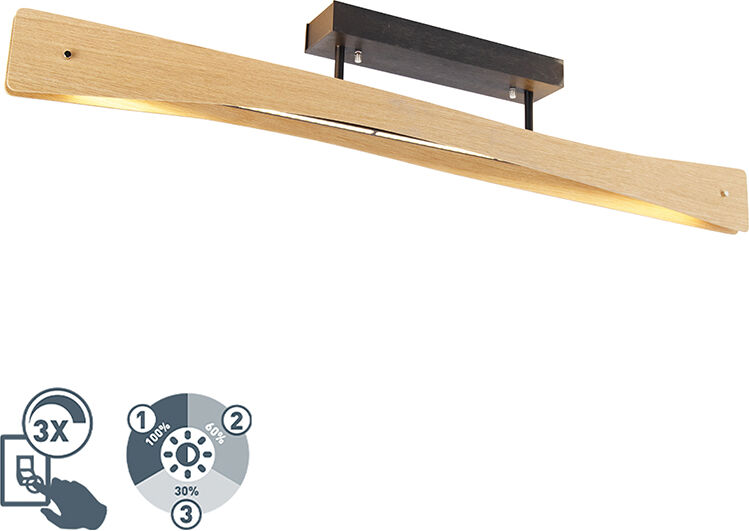 MTK Leuchten Plafondlamp hout incl. LED 4-staps dimbaar - Sjaak