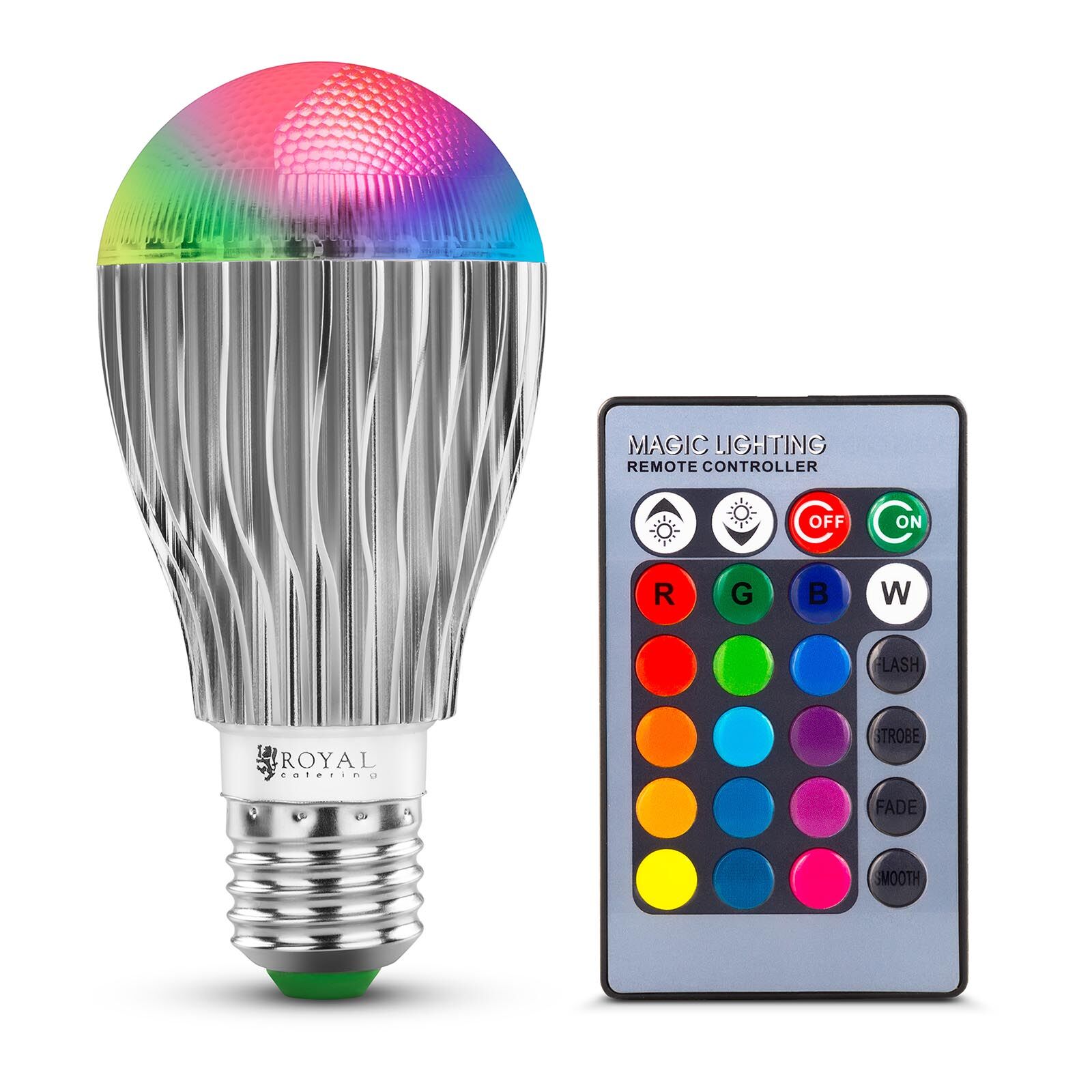 Royal Catering Remote Control Led Bulb - 16 Colour Settings - 5 W RCBL-9W27