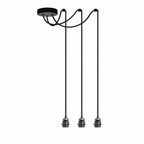 Borough Wharf Aaden 3-Light Bulb Pendant Borough Wharf Finish: Black Chrome/Black  - Size: 1 Light