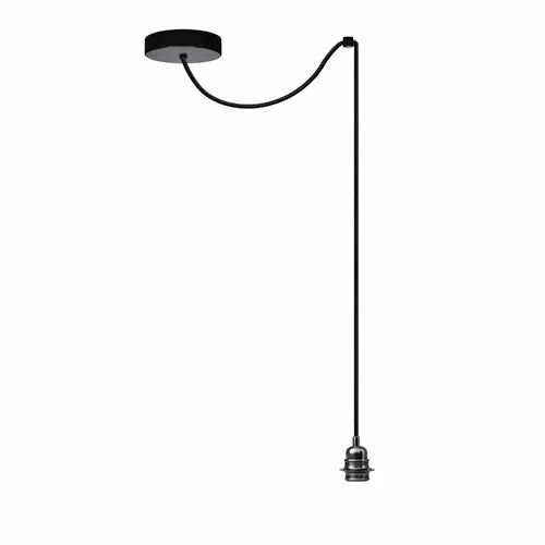 Borough Wharf Aaden 1-Light Bulb Pendant Borough Wharf Finish: Black Chrome/Black  - Size: Small