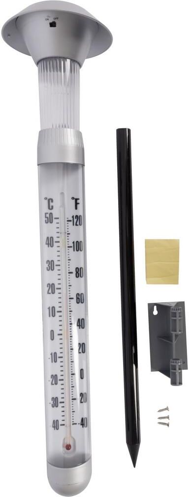 MÖBELIX LED-Solarleuchte mit Thermometer