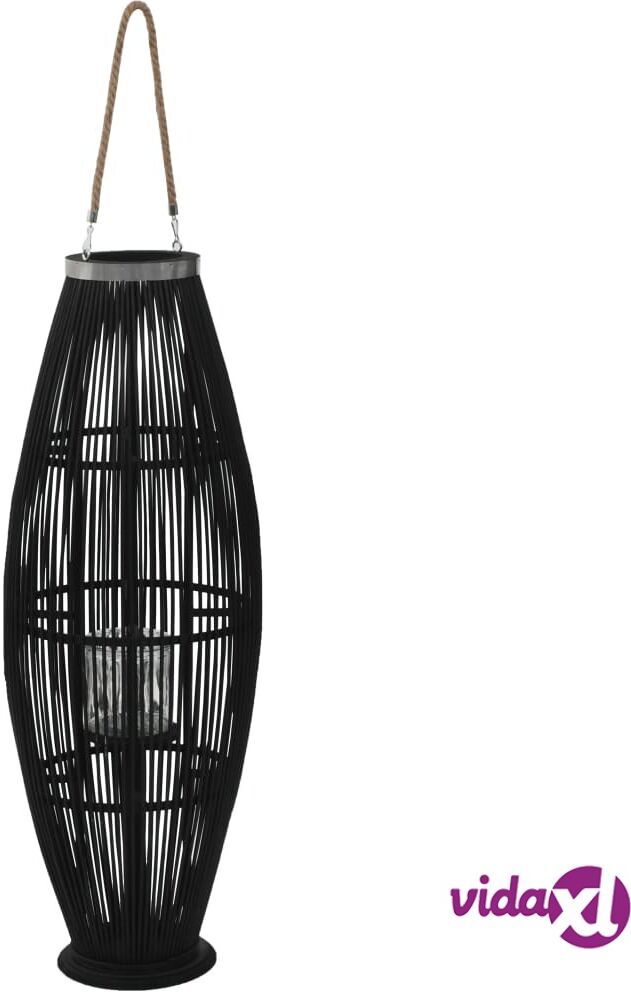 vidaXL Hanging Candle Lantern Holder Bamboo Black 95 cm