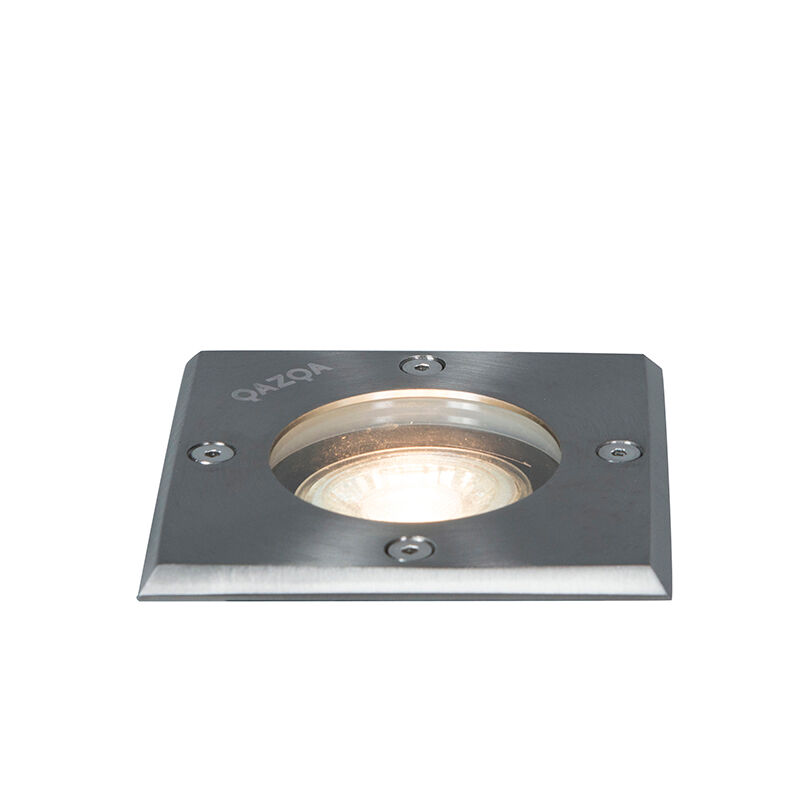 QAZQA Spot de sol acier 10,5 cm IP65 - Basic Square