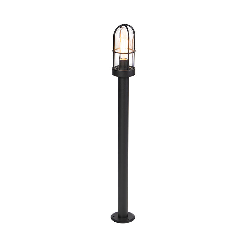 QAZQA Lampe d'extérieur Country noire avec verre 100cm - Elza