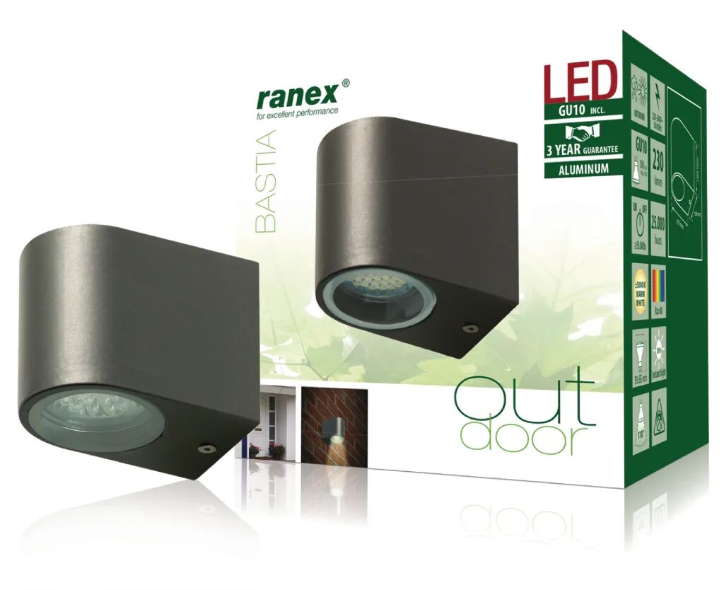 Ranex Lampe murale LED 3 W Gris 5000.332