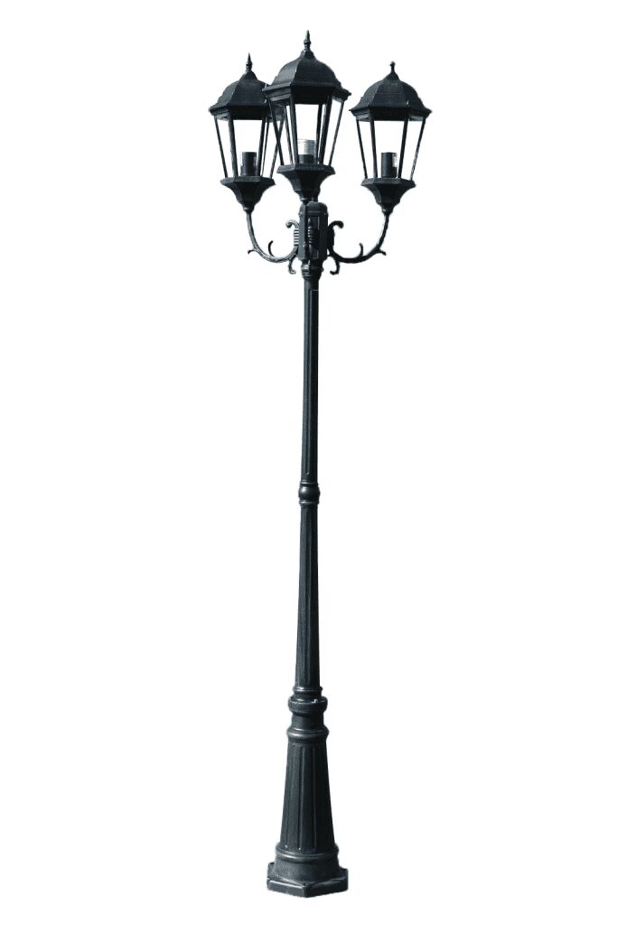 vidaXL Lampadaire de jardin 3 bras 230 cm Vert foncé/Noir Aluminium