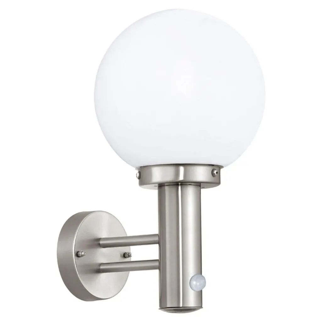 EGLO Lampe murale d'extérieur Nisia avec capteur Argenté 27126