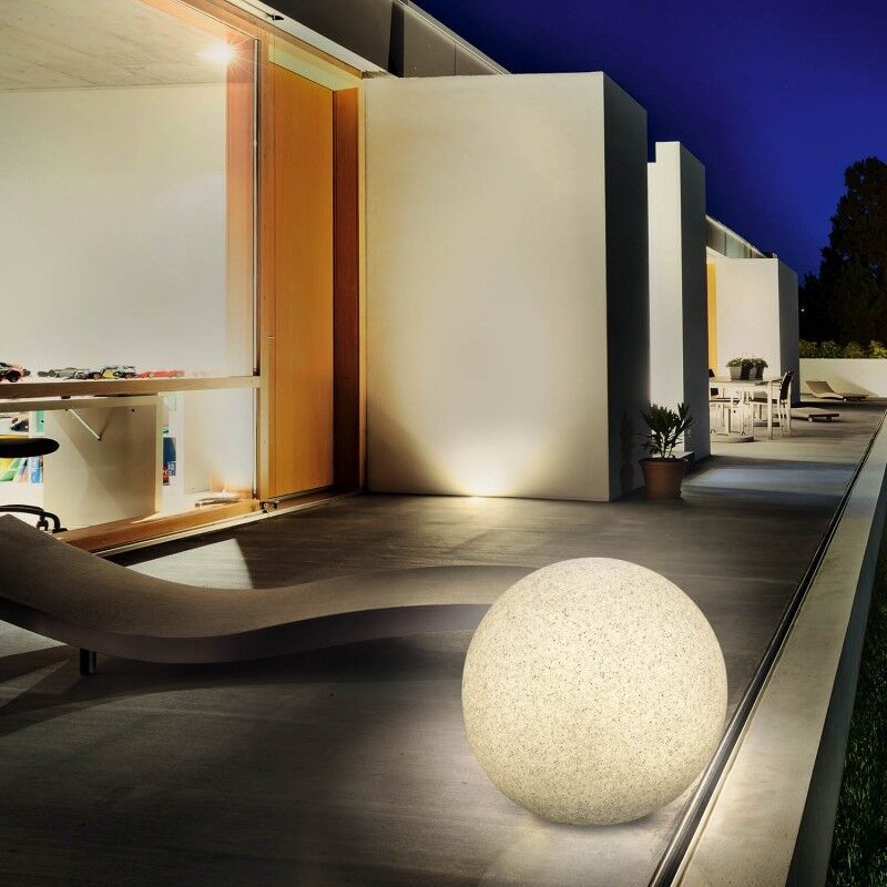 Esotec Lampe boule solaire couleur changeante ou fixe Stone 50 cm