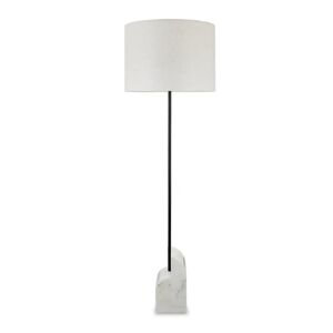 NV GALLERY Stehlampe AGAVE - Stehlampe, Weißer Marmor & schwarzes Metall, H182  Weiß / Schwarz