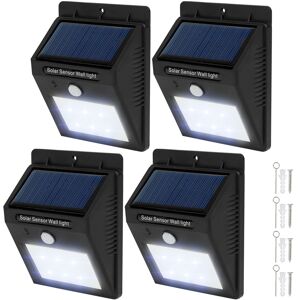 tectake 4 LED Solar Leuchten mit Bewegungsmelder - schwarz