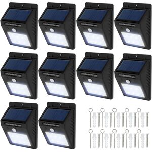 tectake 10 LED Solar Leuchten mit Bewegungsmelder - schwarz