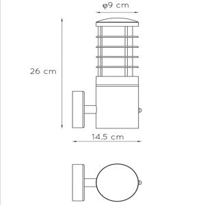 Lucide Außenwandleuchte Solid, Fassung oben