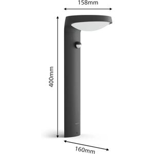 Philips Tyla Solar-Sockelleuchte Sensor 1,2W 250lm