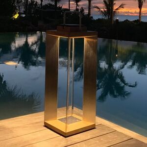 Les Jardins LED-Solarlaterne Teckinox, Teak/Stahl, 65,5cm