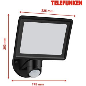 Telefunken LED-Außenwandleuchte Lagos mit Sensor, schwarz