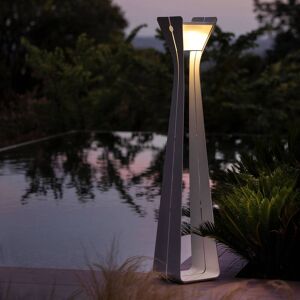 Les Jardins LED-Solarleuchte Osmoz aus Aluminium, 175 cm, weiß