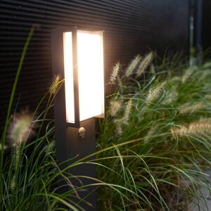 Lutec LED-Wegeleuchte Qubo anthrazit, Bewegungsmelder