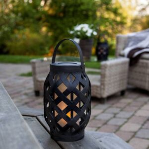 STAR TRADING LED-Laterne Flame Lantern, schwarz, Höhe 23 cm