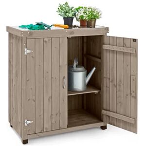 Kleiner Gartenschrank »Jonte« mit verzinkter Arbeitsfläche - Tchibo - Silber Holz Grau  unisex