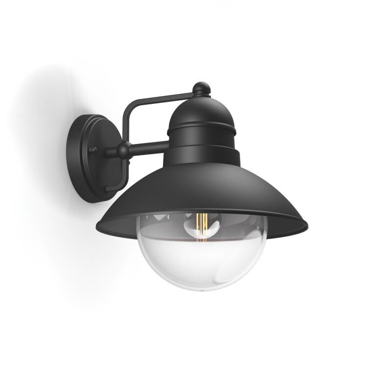 Philips 17237/30/PN Hoverfly nástěnné svítidlo černé 1x E27 IP44