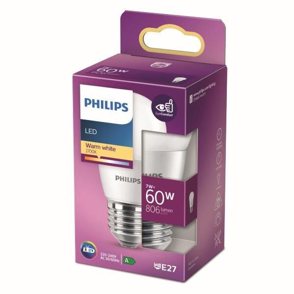 Philips 8718699772253 LED žárovka 7W/60W 806lm P48 E27 2700K 220-240V FR kapka