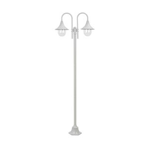 vidaXL Garten-Pollerleuchte E27 220 cm Aluminium 2-Laterne Weiß