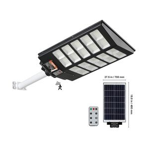 VEVOR 1000W LED Solar Straßenlaterne 1600LM Solar Bewegungsmelder Lampe Außenwand