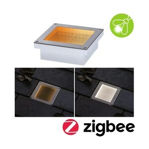 Paulmann LED Bodeneinbauleuchte Smart Home Zigbee Brick  insektenfreundlich IP67 eckig 100x100mm Tunable Warm 1W 18lm 230V Edelstahl Edelstahl 94595