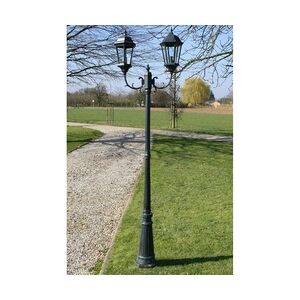 vidaXL Gartenlaterne 2-flammig 230 cm Dunkelgrün/Schwarz Aluminium