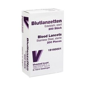 Vivomed BLUTLANZETTEN Metall einfach 200 Stück