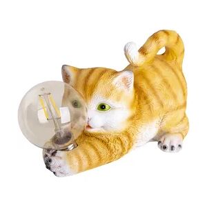 Light & More LED Solarleuchte Katze orange 25 x 11 x 15 cm warmweiß
