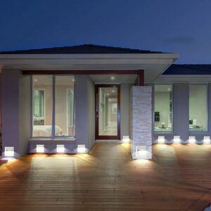ETC-SHOP 10er Set Design led Wand Beleuchtungen Terrasse Stufen Außen Strahler Balkon Lampen Leuchten