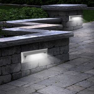 ETC-SHOP Außen Stufenbeleuchtung Stufenlampe Garten Treppenbeleuchtung Terrasse, grau, led 3W 110Lm neutralweiß, BxHxT 23x8x2,8 cm, 2er Set