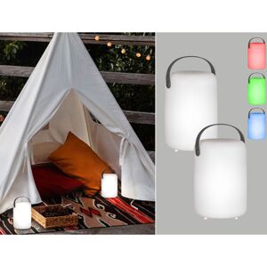 MEINEWUNSCHLEUCHTE 2er set Outdoor Akku Tischlampen ohne Kabel mit Fernbedienung & rgb - 20cm