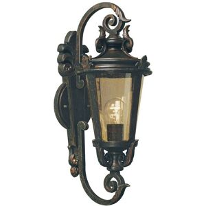 Lighting BT1-M Wandleuchte Baltimore 1xE27 100W Stahl Bronze verwittert, Glas H:55cm B:22,5cm IP44 dimmbar - Elstead