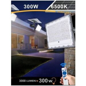 TRADE SHOP TRAESIO Led-leuchtturm 300 watt twilight solarenergiepanel fernbedienung IP65 SL-300W