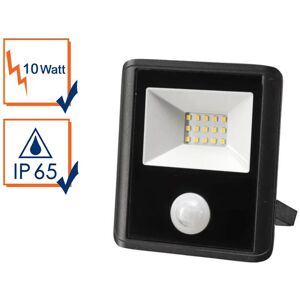 Perel 10 Watt led Strahler mit pir Sensor, 4000 Kelvin Neutralweiß, IP65, 11x13cm